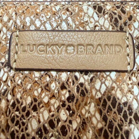LUCKY BRAND Mora Leather Crossbody - Snakeskin Embossed Camera Bag - NWT - Picture 7 of 12